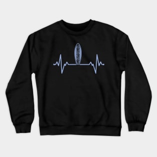 Heartbeat with surfboard Crewneck Sweatshirt